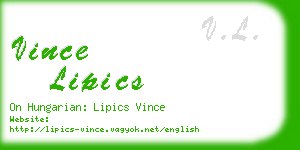 vince lipics business card